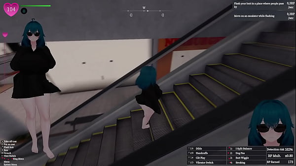 Secret Flasher Manaka - Quests in Mall, voyeur game  