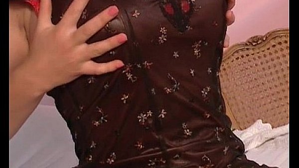 Busty blonde babe getting horny rubbing