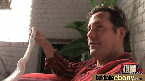 Ebony gets group cumshots 24