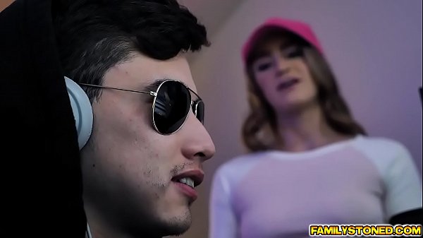 Kenzie Madison get the nerds attention Kenzie crawls down and c. on his girthy dick