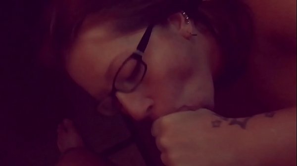 Groupie in pigtails sucks cock and gets big cumshot 