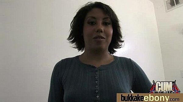 Hot ebony chick in interracial gangbang 6