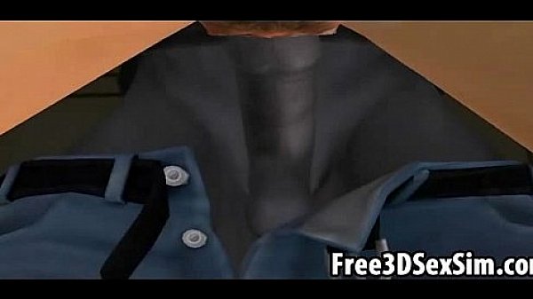 Horny 3D cartoon hunk enjoys getting double teamed