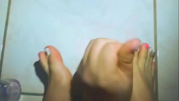 Latina Spits, Strokes And Does Footjob On Dildo