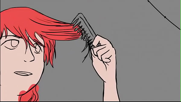 Dibujo r&aacute;pido de una chica pelirroja desnuda con una toalla.  