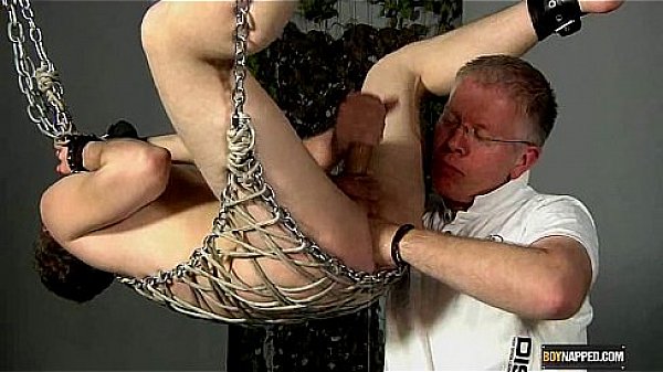 Chained young gay fisted roughly