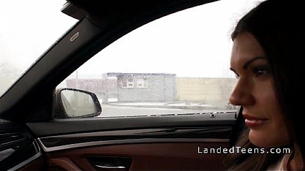 Hot teen anal banged in the car