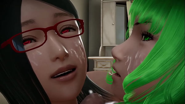 Sarada and Tsumaki reluctantly give blowjob to older man