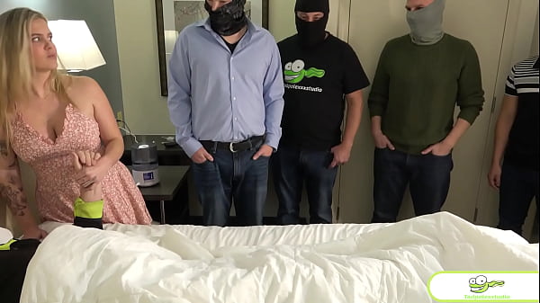 Wisconsin Tiff's Old Man Watches Her Get Gangbanged By His Friends!