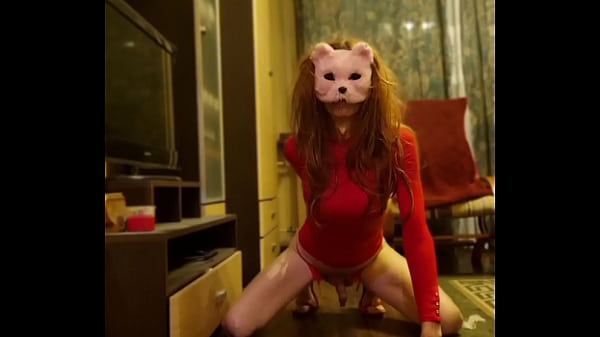 Monika fucking her ass with dildo and with condoms in her mouth 