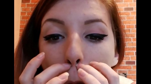 hot beautiful girl picking her nose