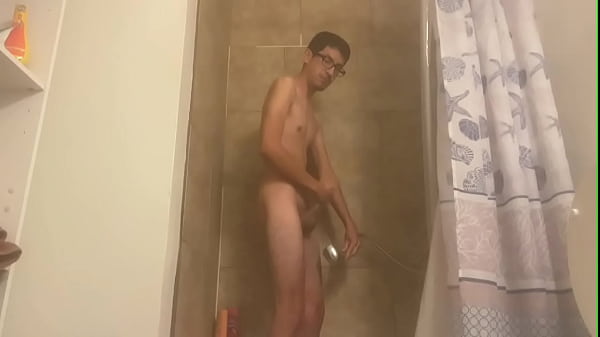 Shower masturbation with cum