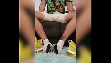 latin boy socks off inthe livingroom 