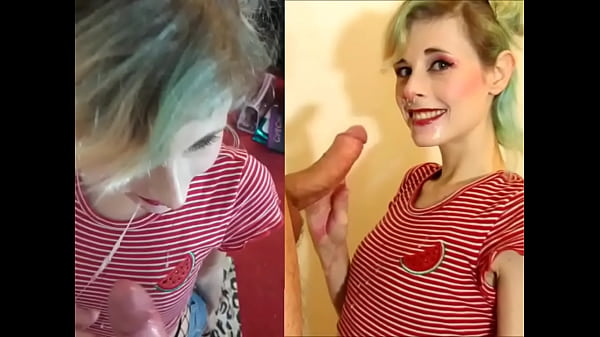 Sammy Splosion blasted with cum in  split screen