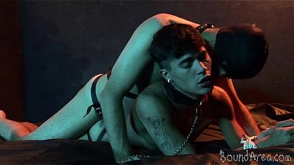 Masked old dominant backdoor fucks a bound twink