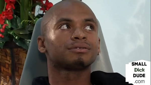 Uniformed UK femdoms tugging tiny black dick  