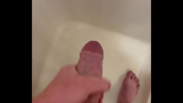 Rubbing my cock in the shower listening to my girl and her friend close by..