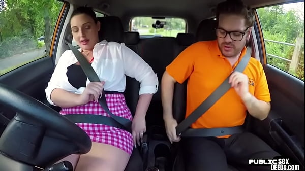 Real british bbw riding instructors cock in car  