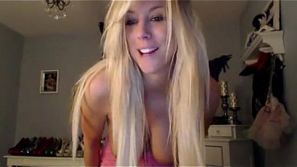 Adorable teen playing on webcam