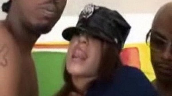 Cop girl fucked by 2 gangtas