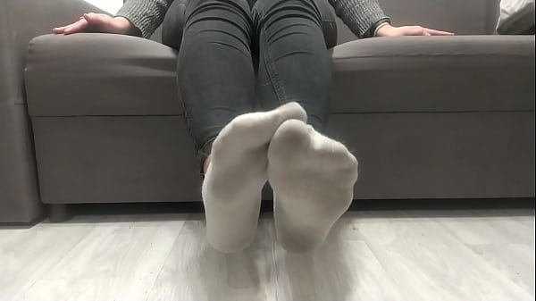 Nice girl show white socks