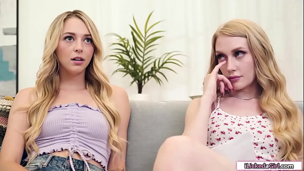 Blonde teen facesits and licks lesbian best friends hairy pussy