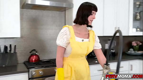 Stepson dick jerked and suck deepthroat by his busty stepmom Jane Dove and makes him cum  