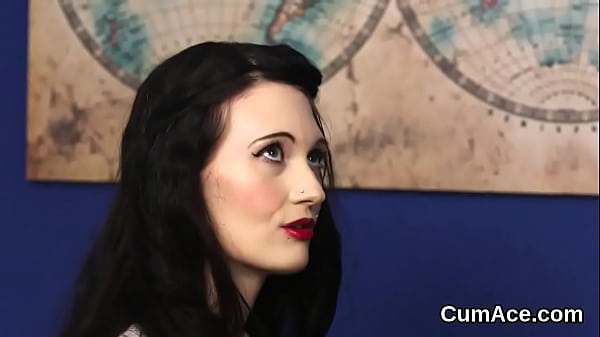 Alluring chick loves a deep throat and good deal of cum on her face  