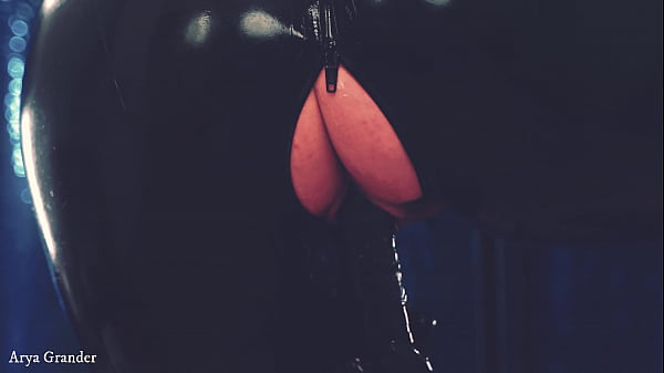 Latex MILF with big ass and natural tits, shiny fetish and gloves, teasing. Kinky seduce.