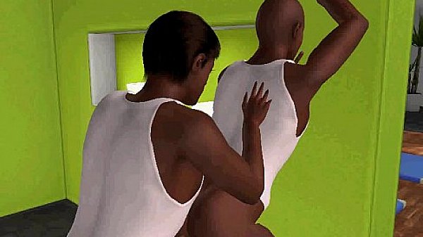 Horny 3D cartoon ebony stud getting his ass fucked