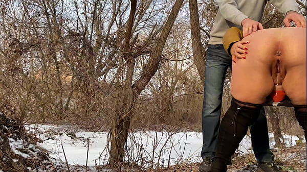 Hot mother in law peeing like a horse outside 