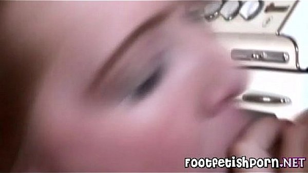 Kitchen footjob couple