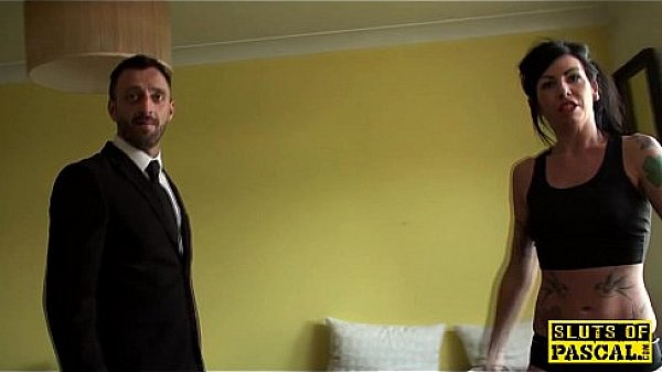 Deepthroating sub fucked hard after wrestling