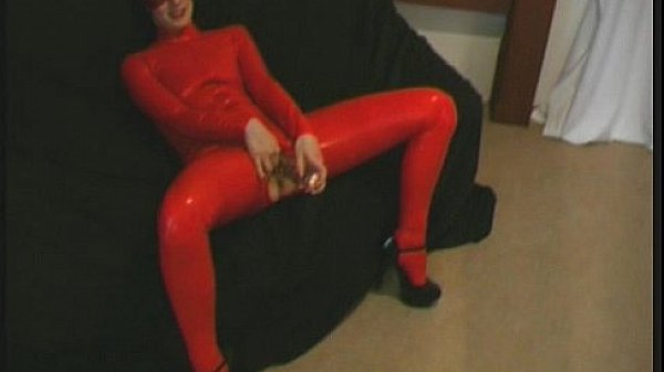 Beauty babe in costume dildo