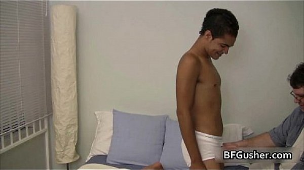 Cute dude gets his nice penis jerked gay sex