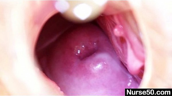 Blonde granny nurse self exam with pussy spreader