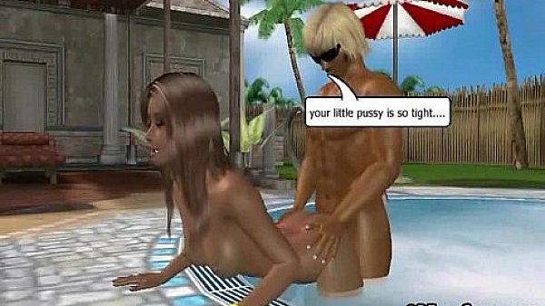 These two sexy big tit 3D babes are sucking and riding on a big cock