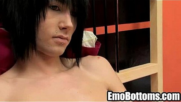 This black haired punk twink hottie is jerking his cock off 