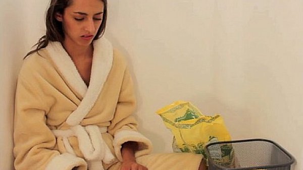 Sick Girl Vomit Puke Puking and Gagging