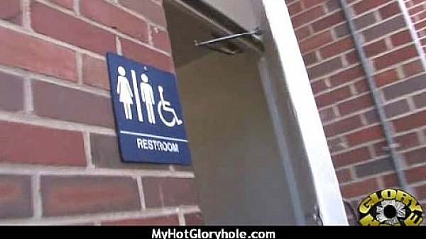 Ebony Hottie Milking Cocks in the Gloryhole 2