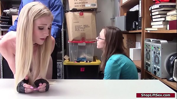 A couple steals and an officer stripsearches the blonde teen.He makes her give him a bj as her bf watches.He spanks her and bangs her as he c. her 