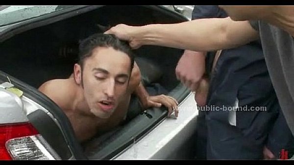 Victim getting fucked in gay group sex