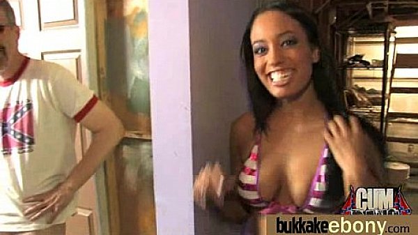 Interracial bukkake sex with black porn star 1