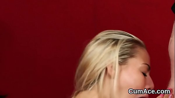 Unusual idol gets sperm shot on her face swallowing all the spunk 
