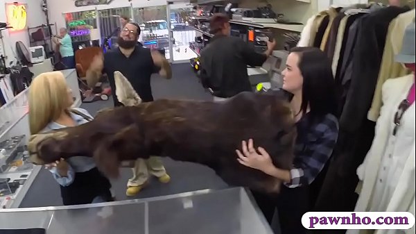 Lesbian couple fucking with pawn keeper