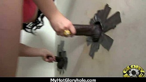 I sneak Black BJ as I fuck husband thrue gloryhole 22