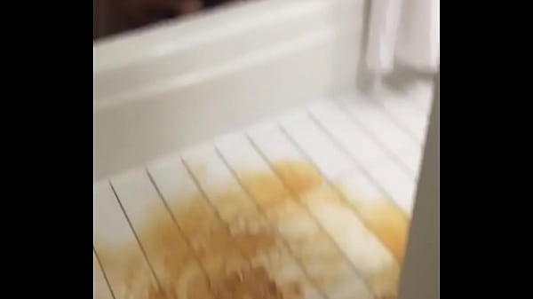 Whore throws up after drinking and wants to swim in the bathtub