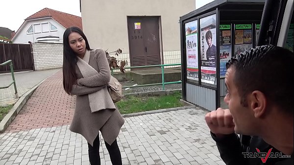 Takevan Asian babe need a lift which horny dude in van love to give