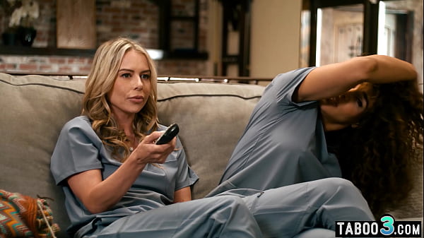 Busty blondie satisfying her hot transsexual roommates throbbing dick 