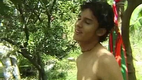 Two young latinos pleasuring each other alfresco